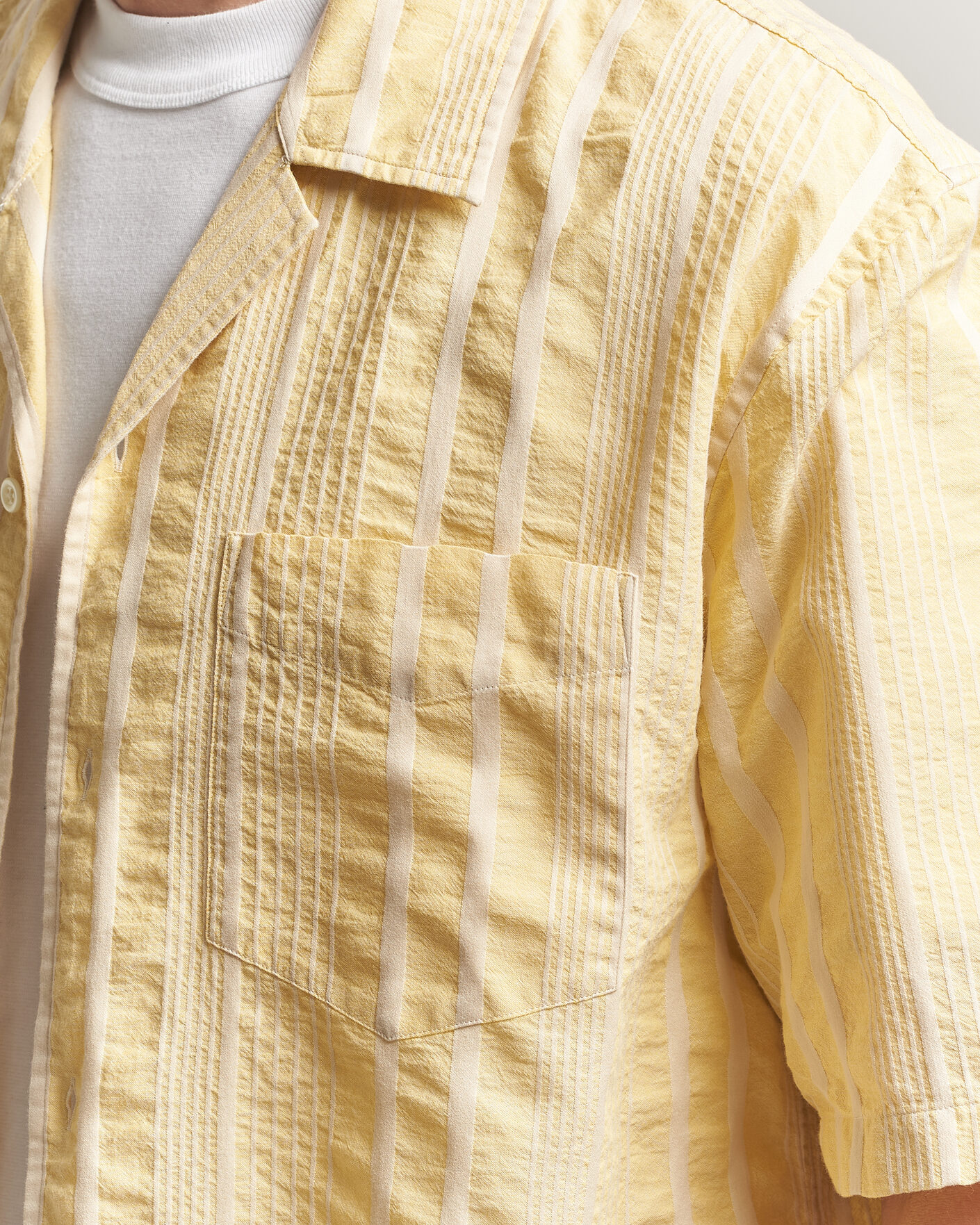 Mies | Kauluspaidat | Gant | Relaxed Fit Seersucker Camp Collar Shirt Light Mustard Yellow
