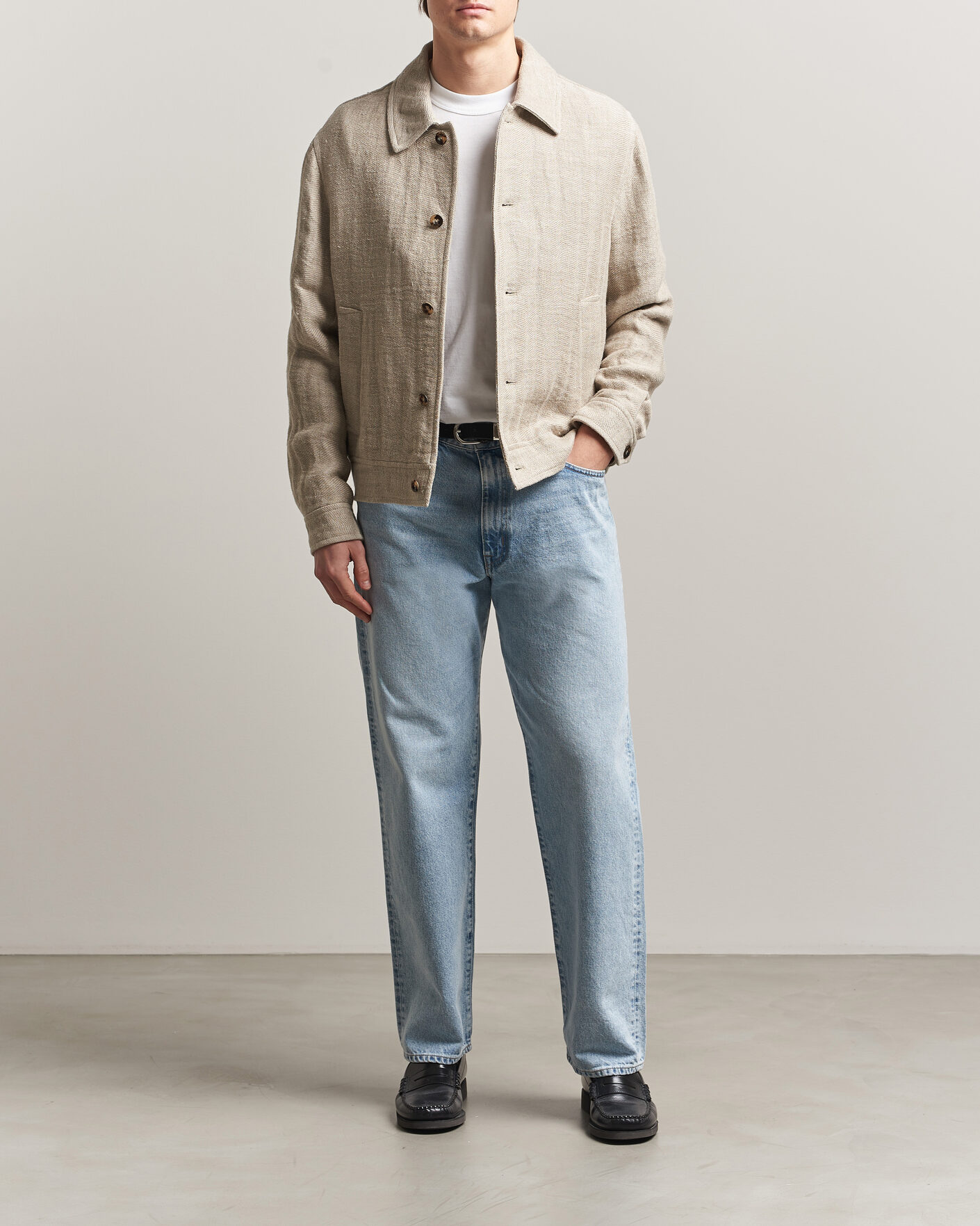Mies | Takit | Gant | Washed Linen Jacket Light Taupe
