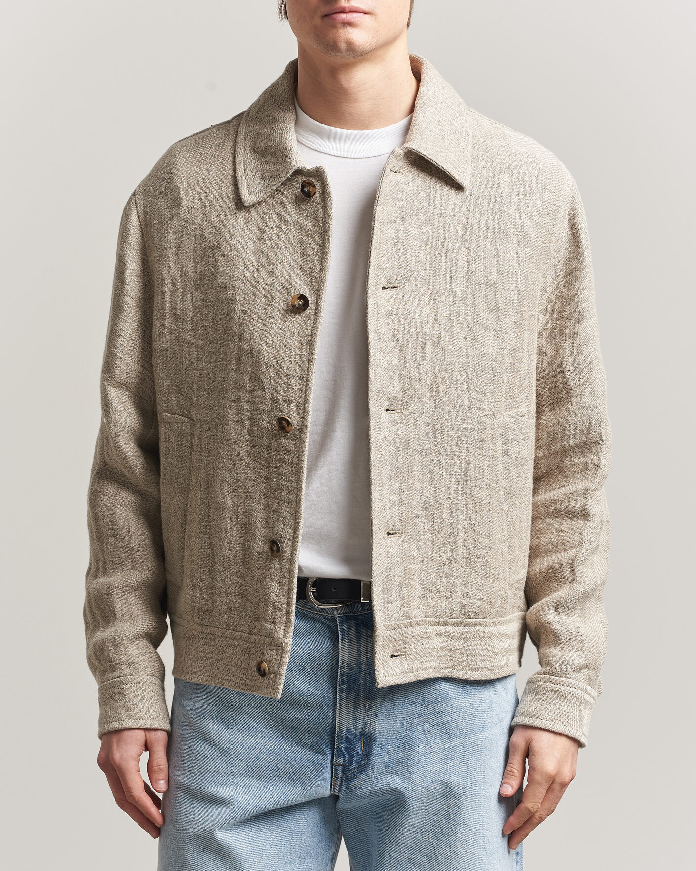 Mies | Takit | Gant | Washed Linen Jacket Light Taupe