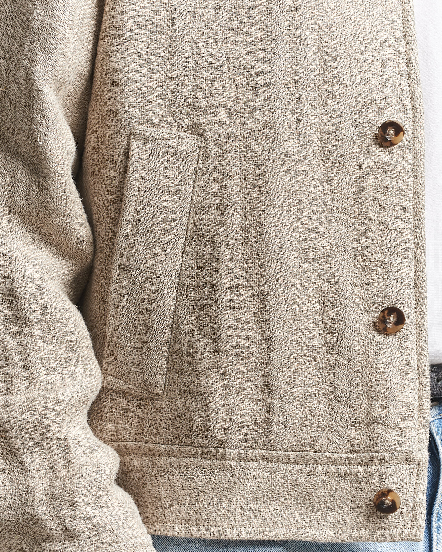Mies | Takit | Gant | Washed Linen Jacket Light Taupe