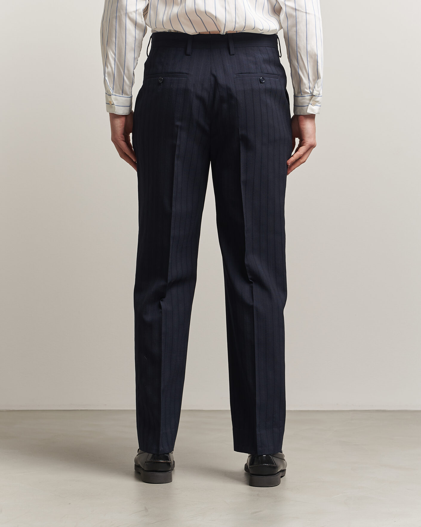 Mies | Housut | GANT | Tonal Pinstriped Suit Pants Evening Blue