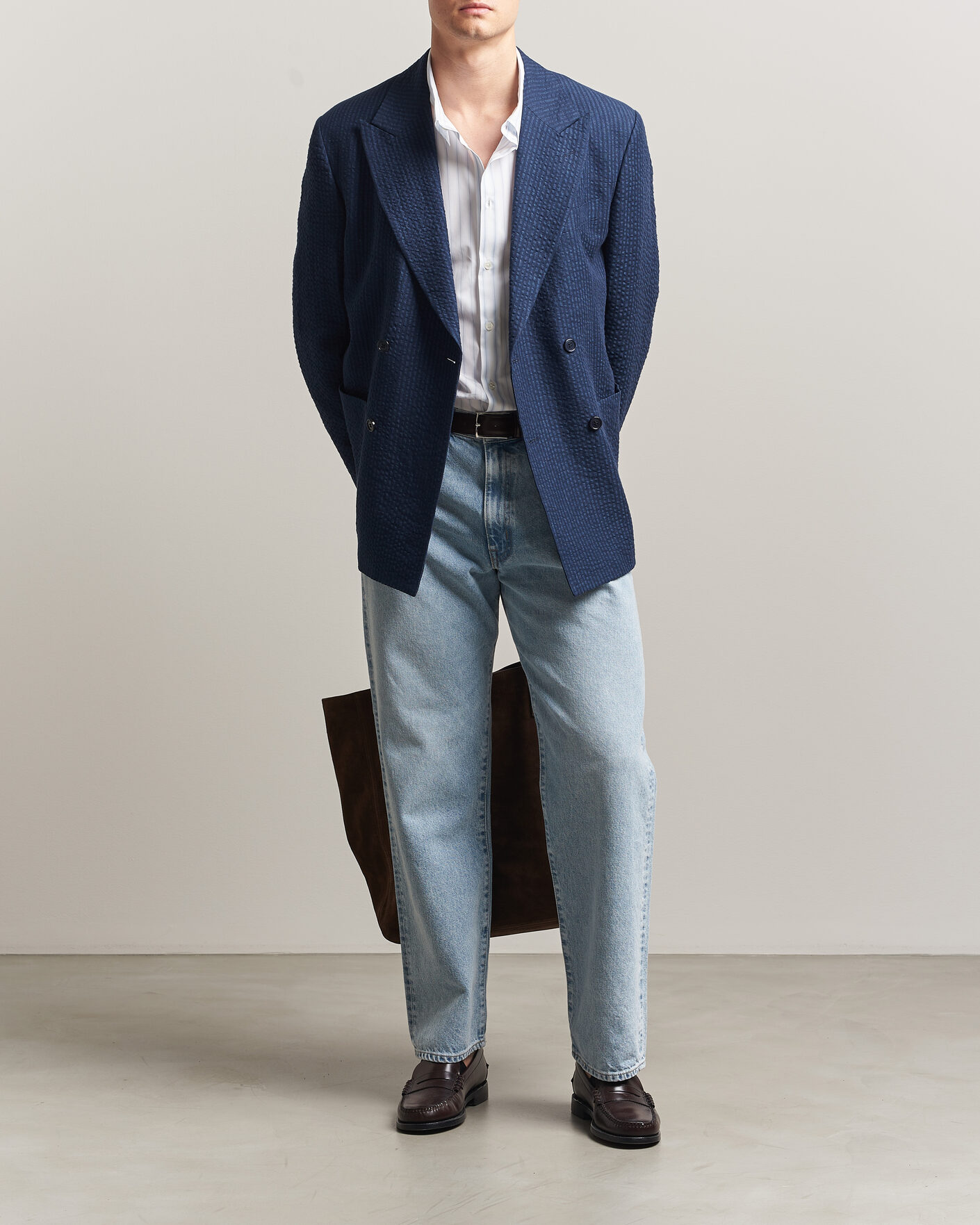 Mies | Pikkutakit | Gant | Linen Indigo Seersucker Blazer Bid Blue