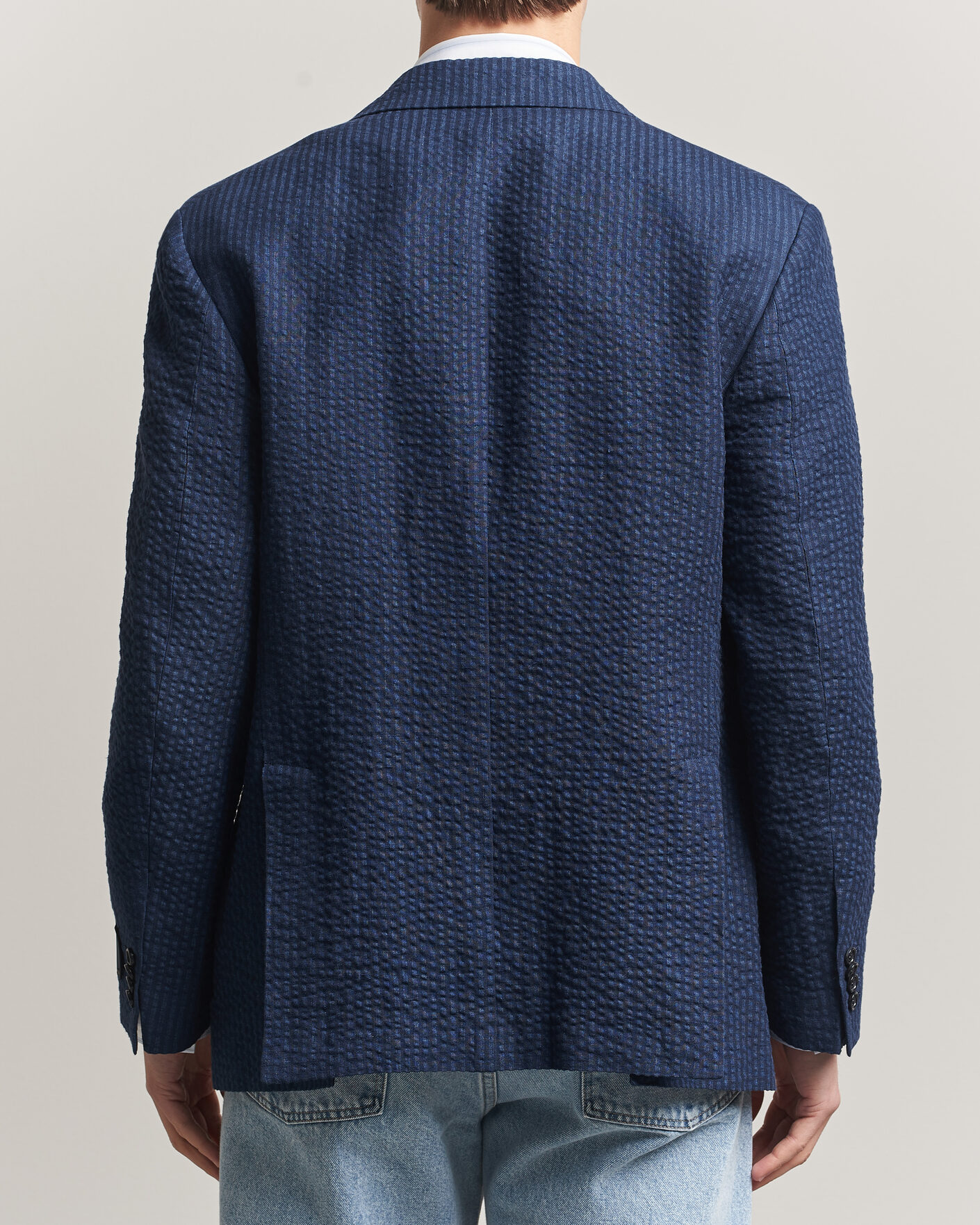 Mies | Pikkutakit | Gant | Linen Indigo Seersucker Blazer Bid Blue