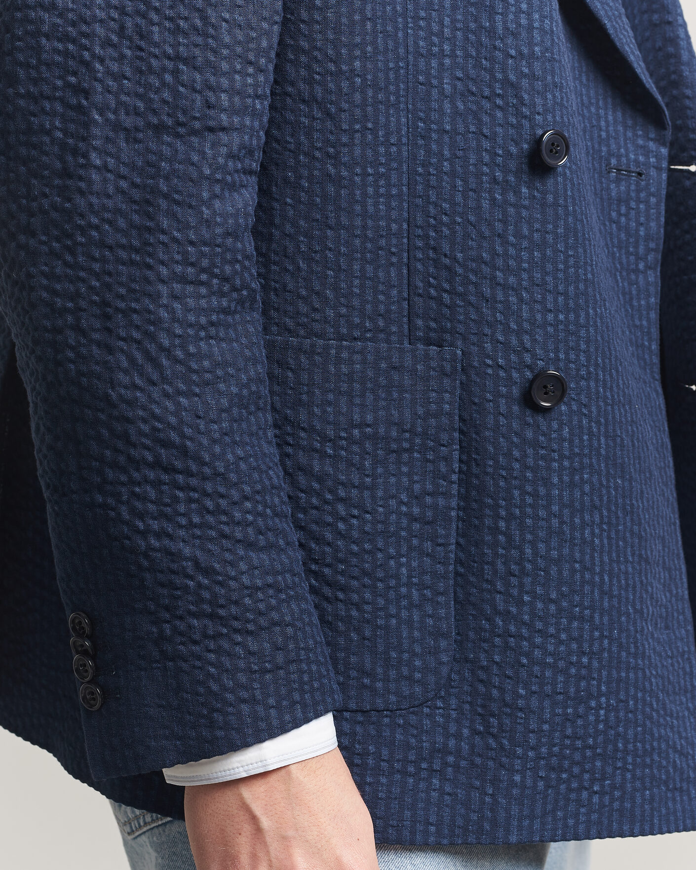 Mies | Pikkutakit | Gant | Linen Indigo Seersucker Blazer Bid Blue