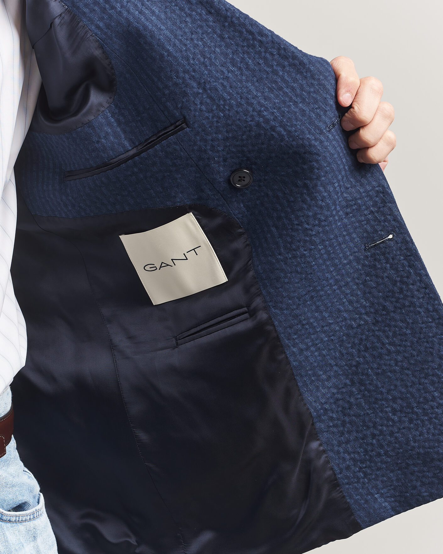 Mies | Pikkutakit | Gant | Linen Indigo Seersucker Blazer Bid Blue