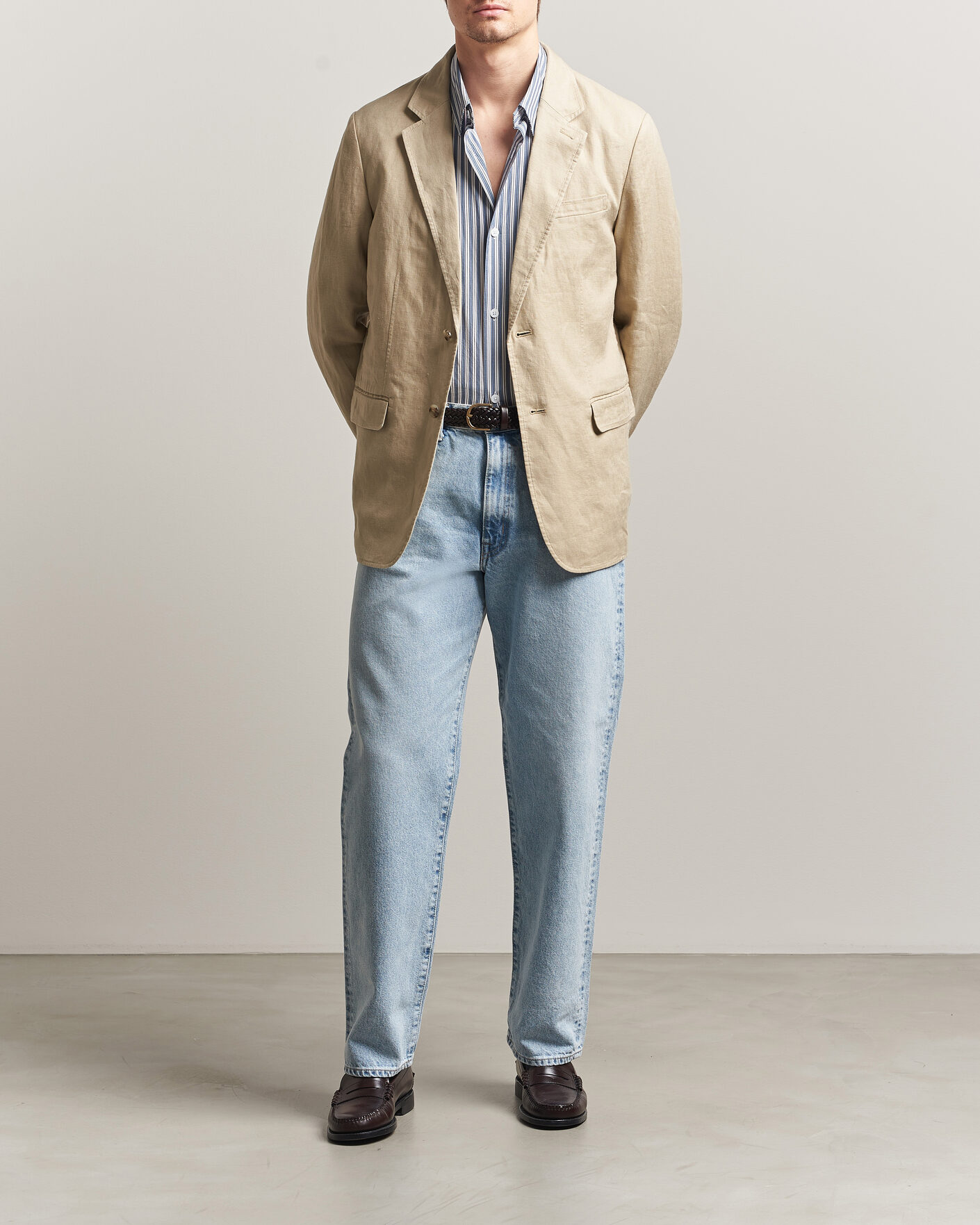 Mies | Pikkutakit | Gant | Garment Dyed Linen Blazer Oat Beige