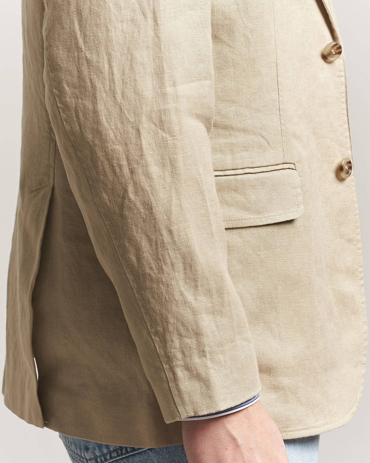 Mies | Pikkutakit | Gant | Garment Dyed Linen Blazer Oat Beige