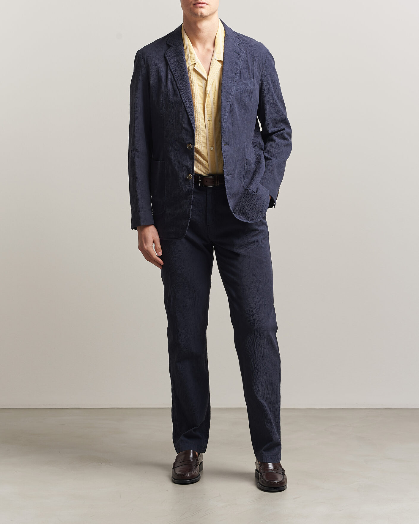 Mies | Pikkutakit | Gant | Garment Dyed Seersucker Blazer Evening Blue