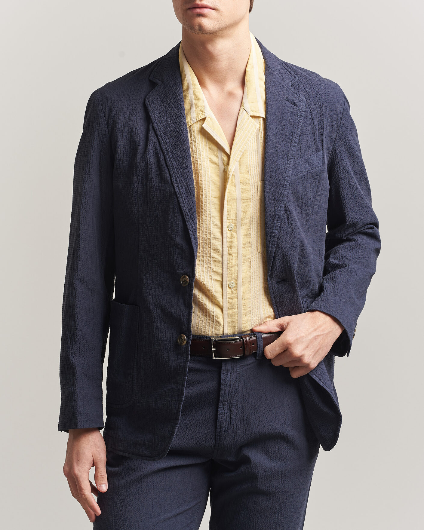 Mies | Pikkutakit | Gant | Garment Dyed Seersucker Blazer Evening Blue