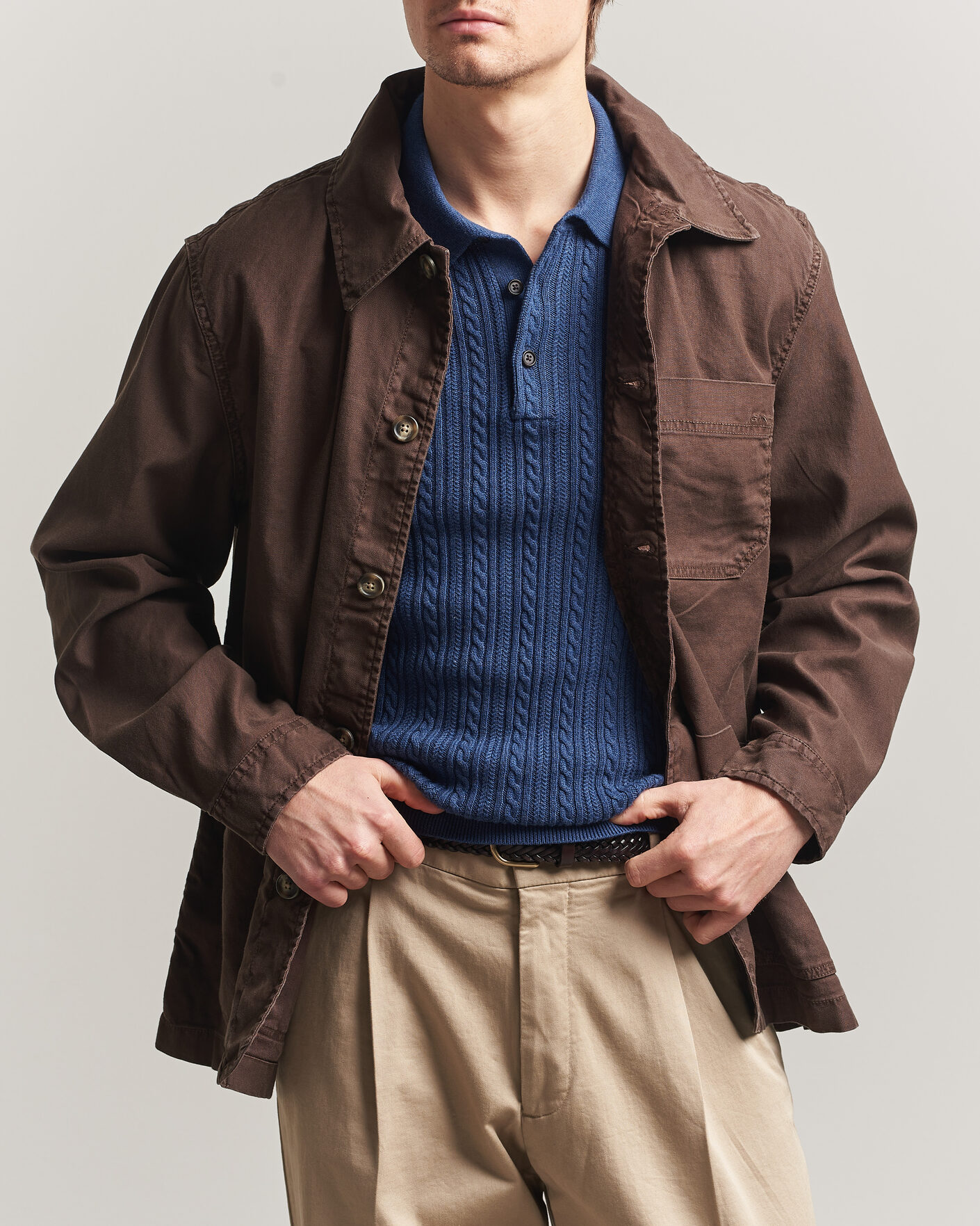 Mies | Kauluspaidat | Gant | Regular Fit Cotton/Linen Overshirt Rich Brown