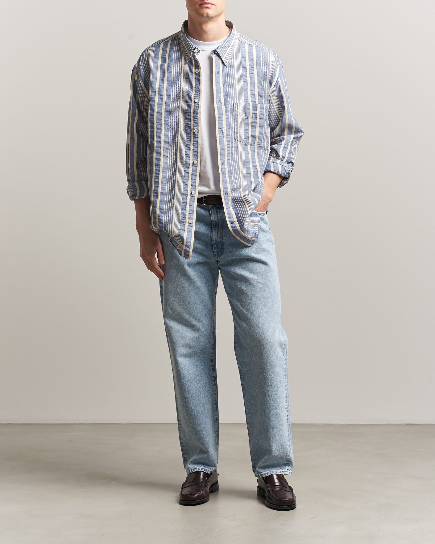 Mies | Kauluspaidat | Gant | Relaxed Fit Seersucker Striped Shirt Vintage Blue