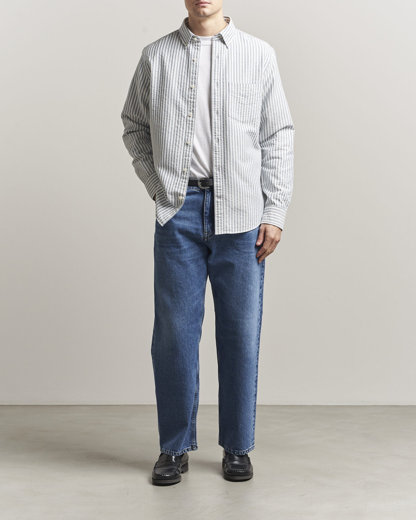 Mies | Kauluspaidat | GANT | Regular Fit Textured Striped Shirt Vintage Blue