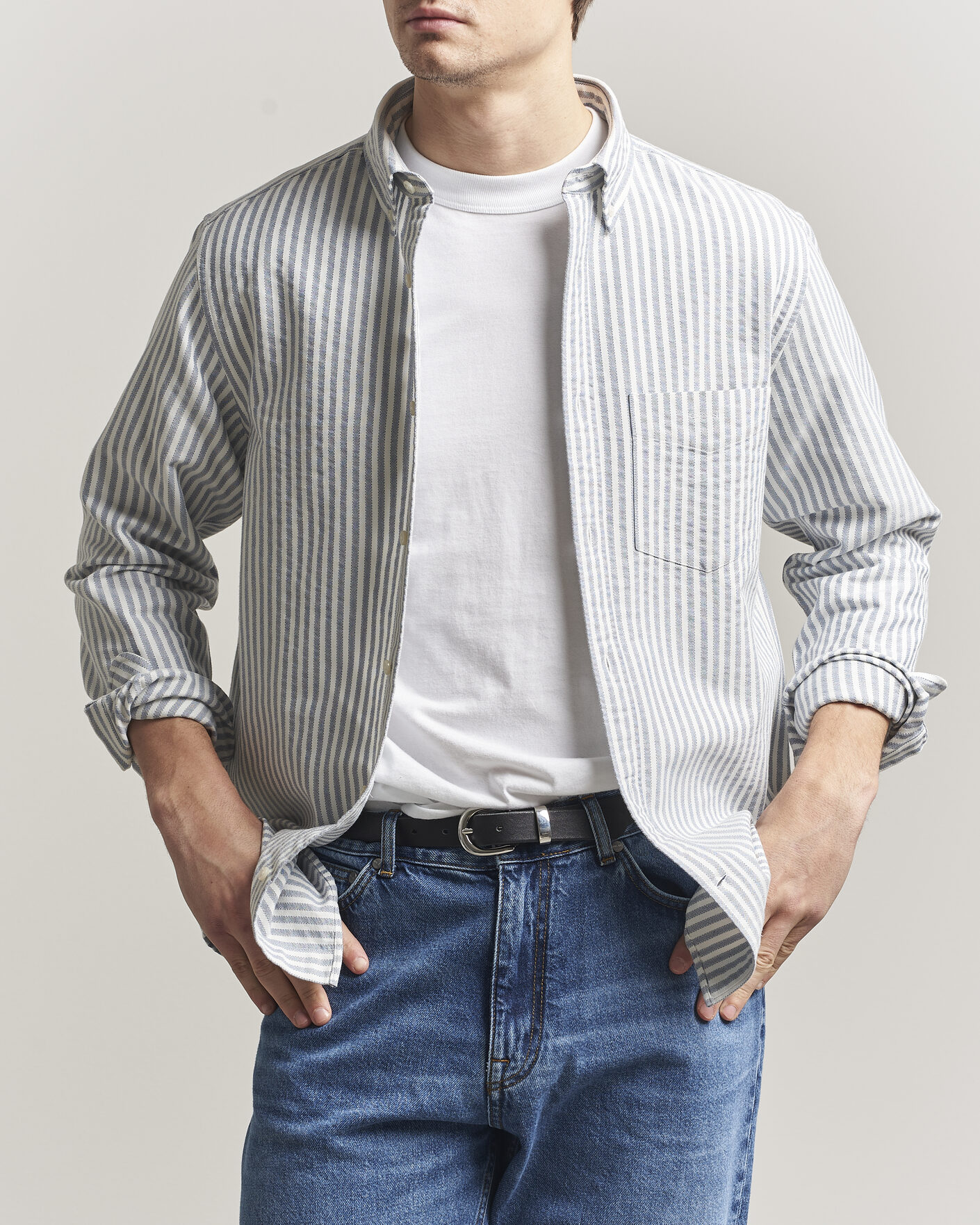 Mies | Kauluspaidat | Gant | Regular Fit Textured Striped Shirt Vintage Blue