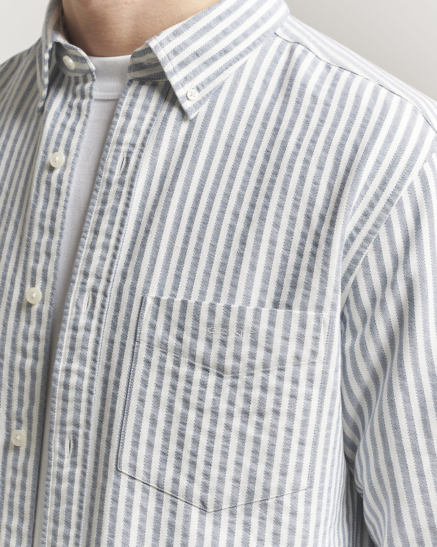 Mies | Kauluspaidat | Gant | Regular Fit Textured Striped Shirt Vintage Blue