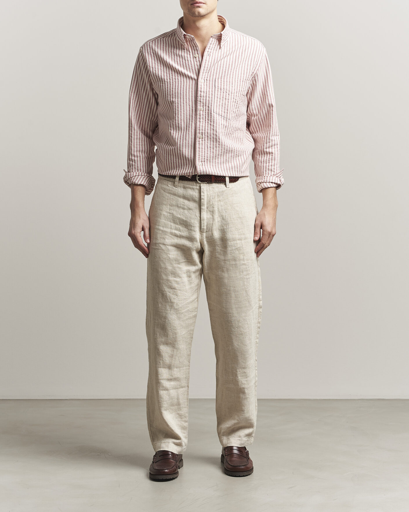 Mies | Kauluspaidat | GANT | Regular Fit Textured Striped Shirt Rose Red