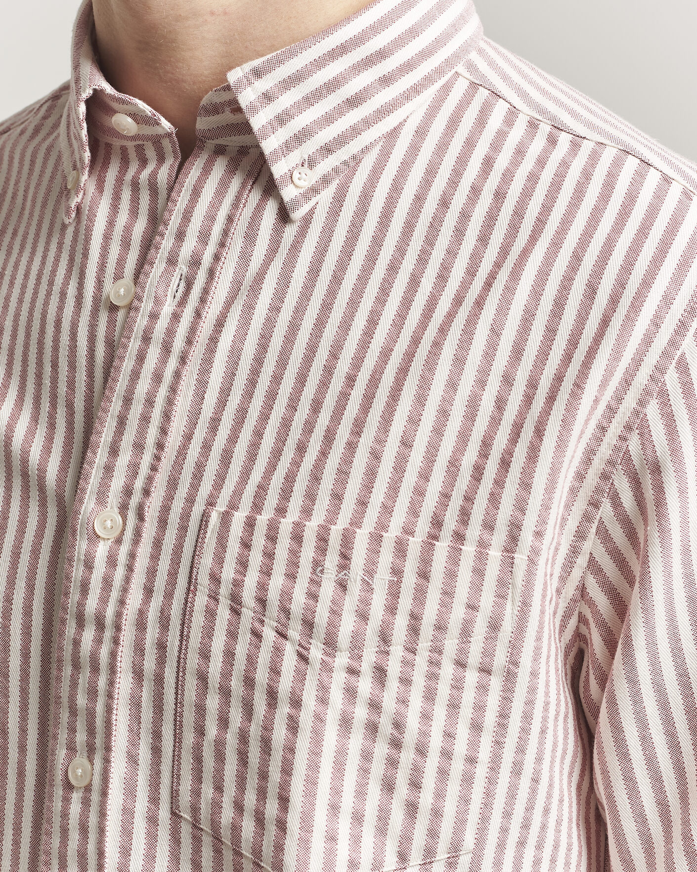 Mies | Kauluspaidat | GANT | Regular Fit Textured Striped Shirt Rose Red