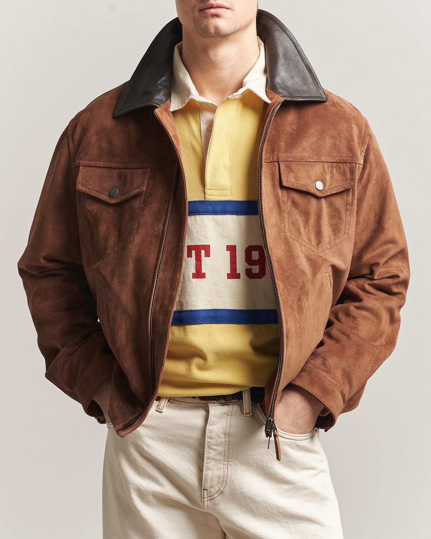 Mies | Takit | Gant | Suede Jacket Mahogany Brown