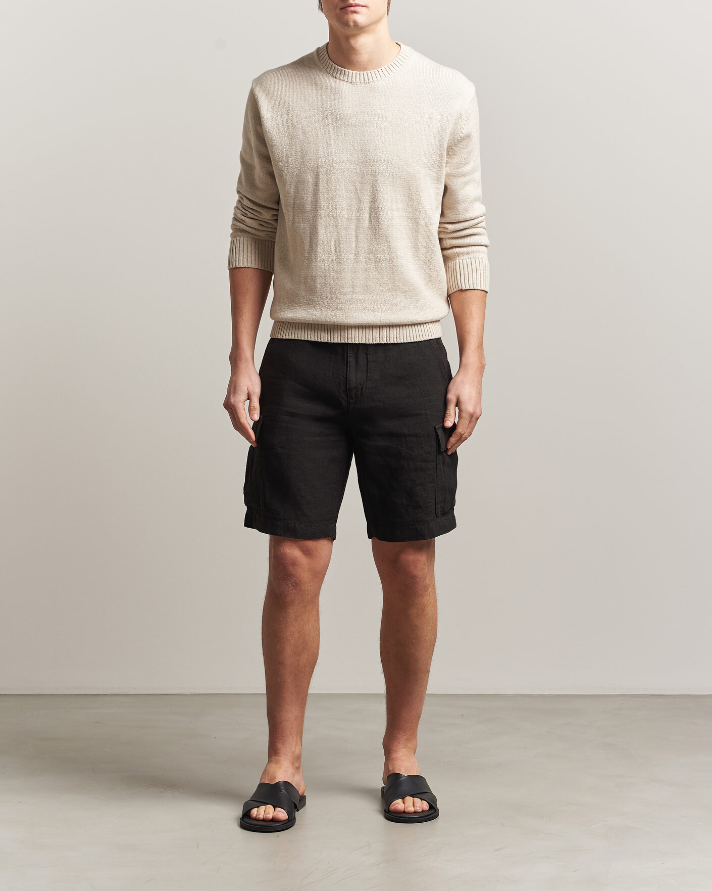 Mies | Shortsit | GANT | Regular Fit Linen Cargo Shorts Ebony Black