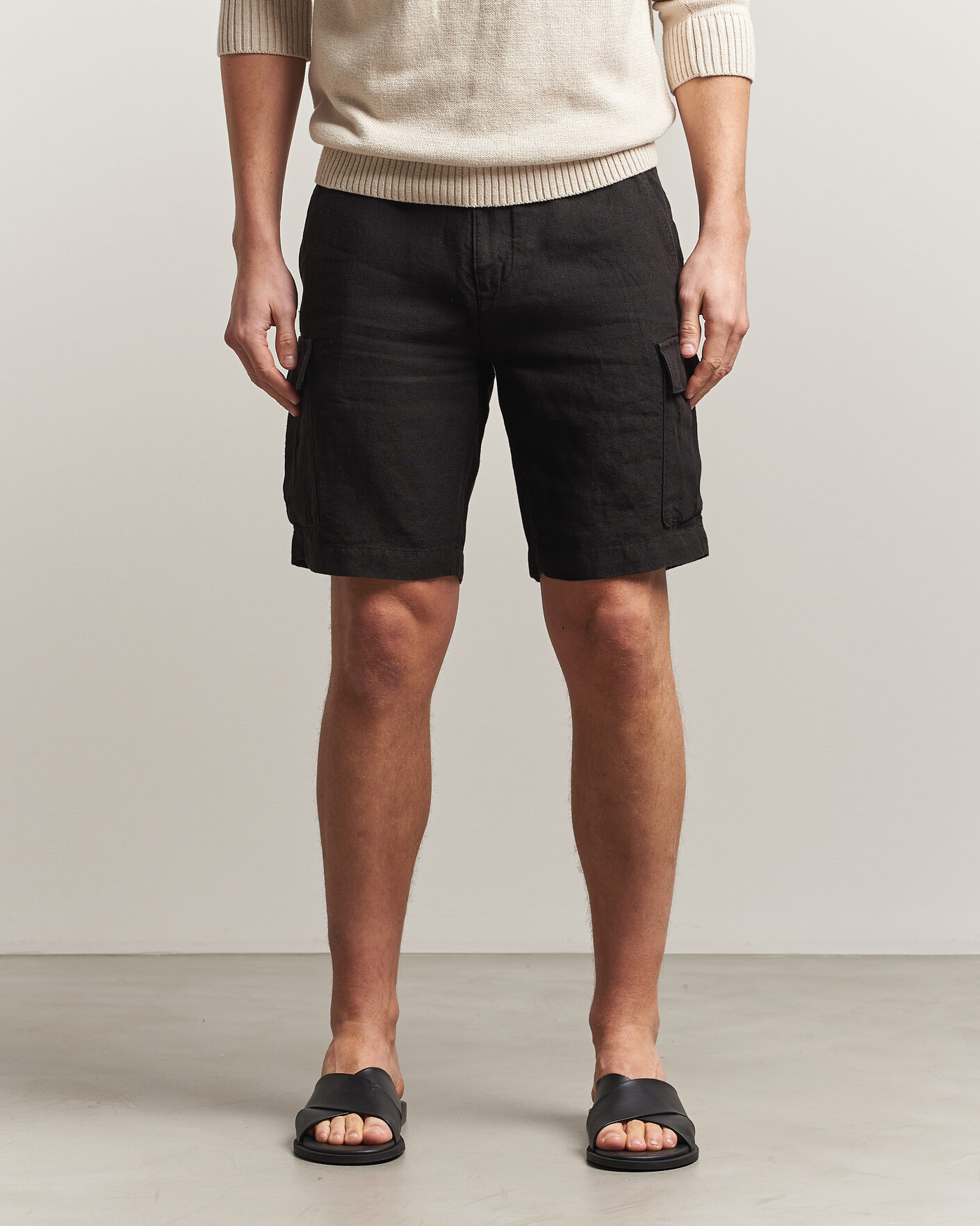 Mies | Shortsit | Gant | Regular Fit Linen Cargo Shorts Ebony Black