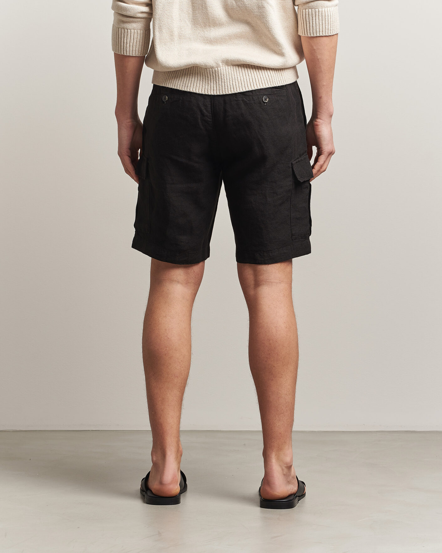 Mies | Shortsit | GANT | Regular Fit Linen Cargo Shorts Ebony Black