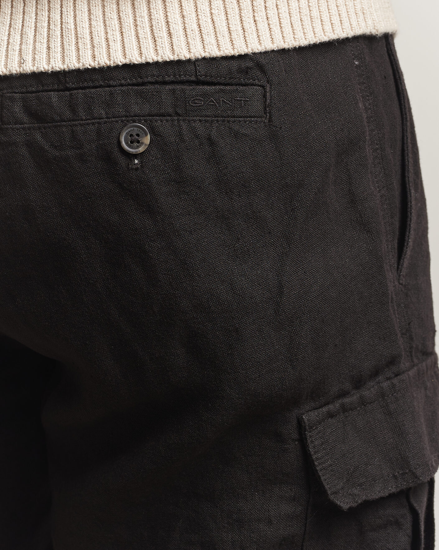 Mies | Shortsit | GANT | Regular Fit Linen Cargo Shorts Ebony Black