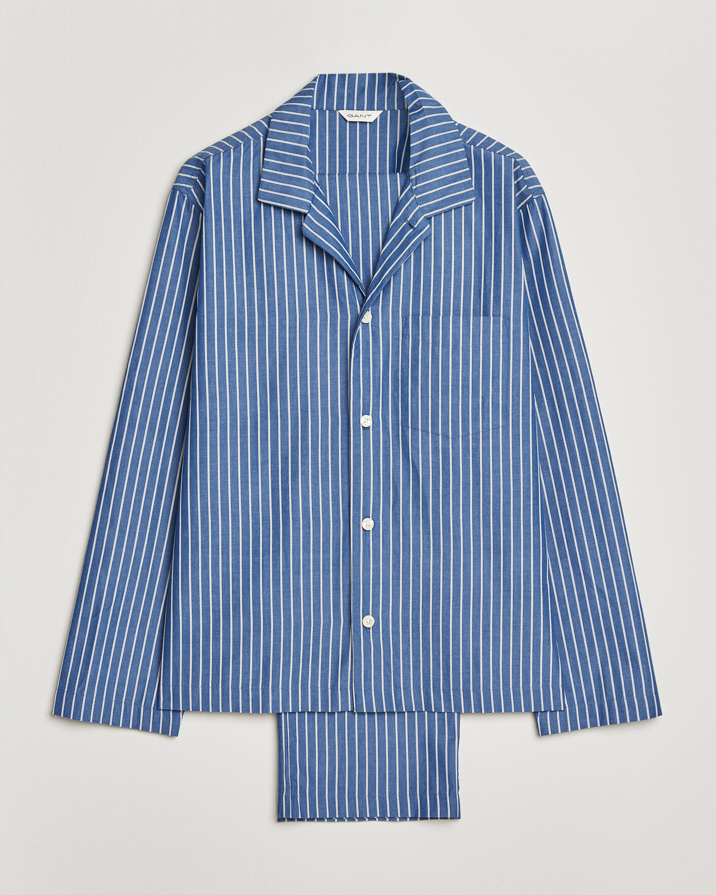 Mies | Yöpuvut ja kylpytakit | Gant | Striped Poplin Pyjama Set Deep Cobalt