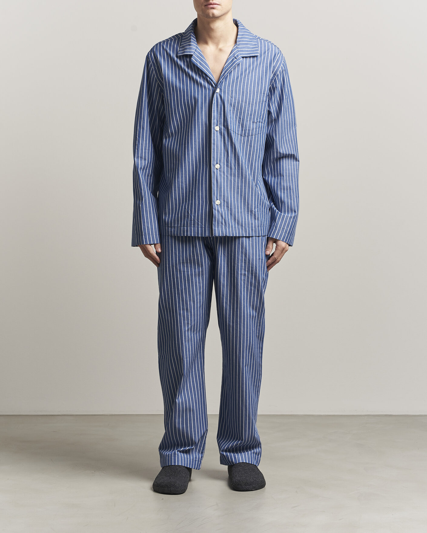 Mies | Yöpuvut ja kylpytakit | Gant | Striped Poplin Pyjama Set Deep Cobalt