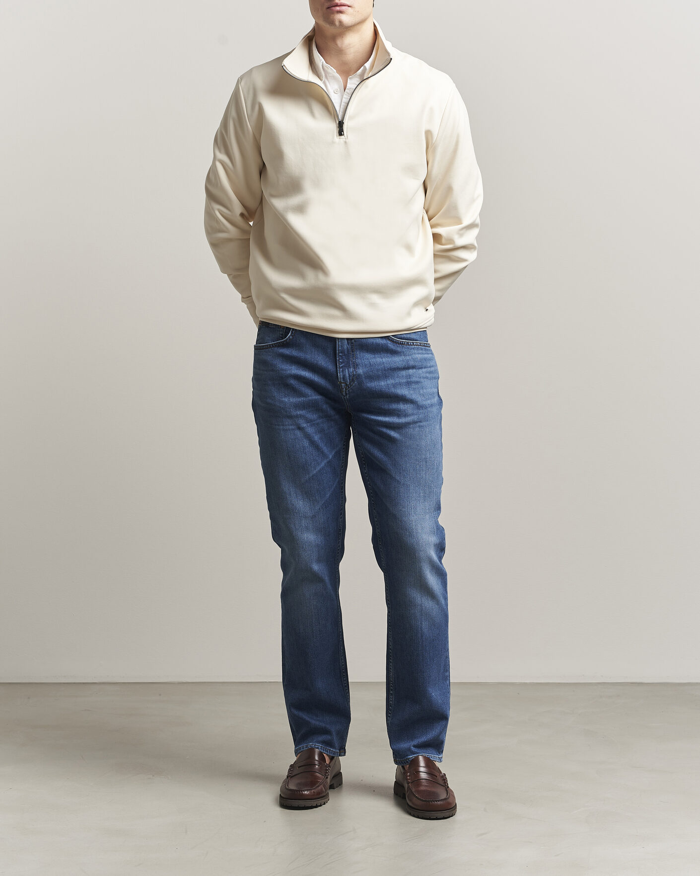 Mies | Puserot | GANT | Interlock Half Zip Creamed White