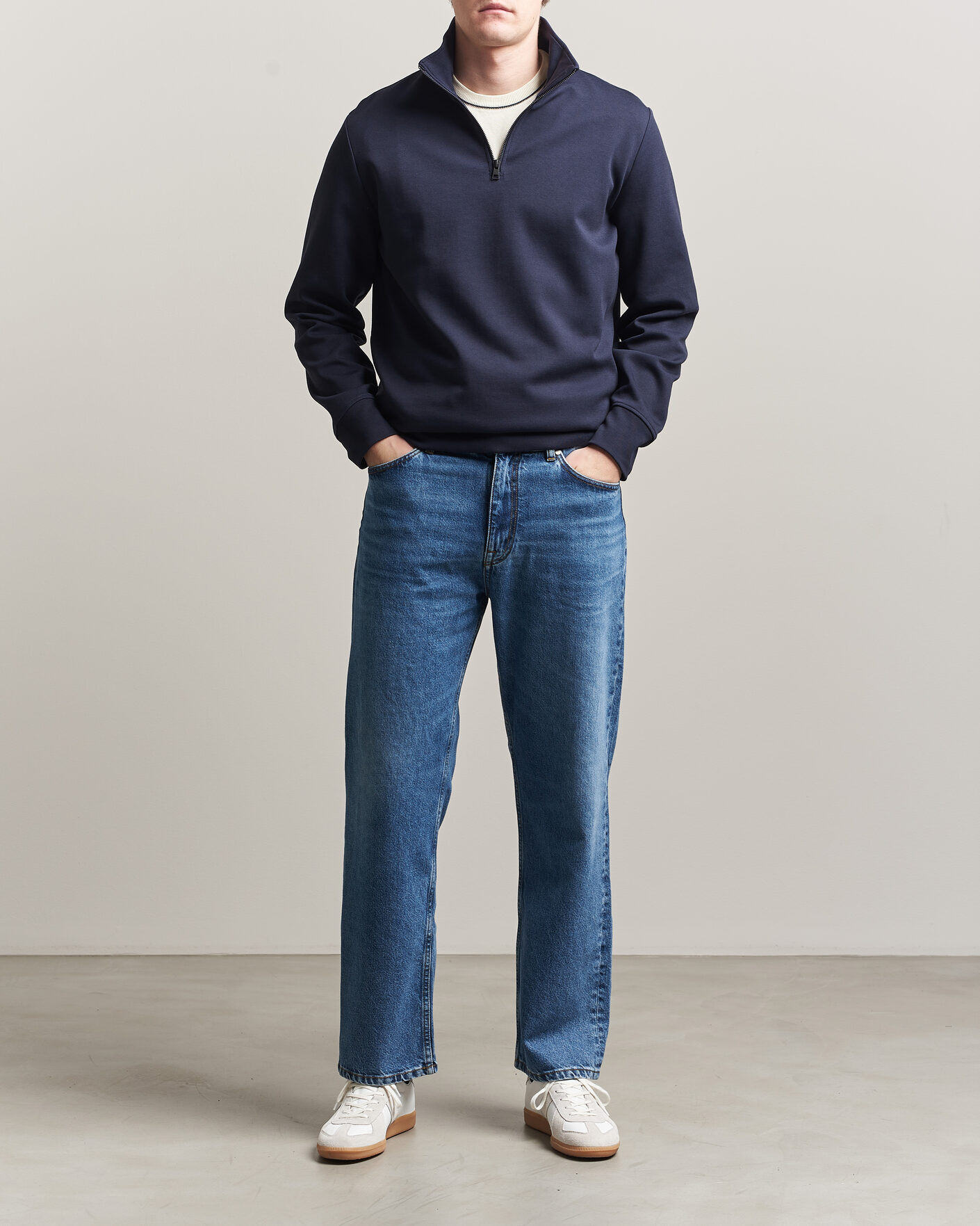 Mies | Puserot | GANT | Interlock Half Zip Evening Blue