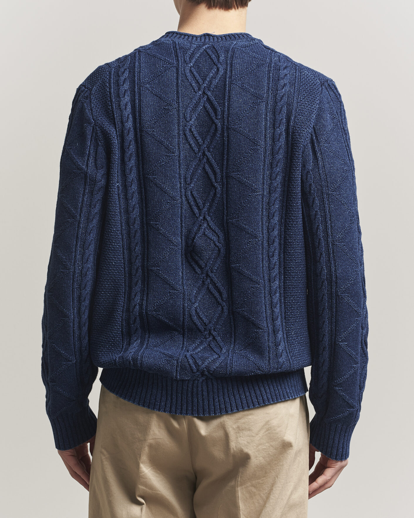 Mies | Puserot | Gant | Indigo Aran Knitted Sweater Rich Navy