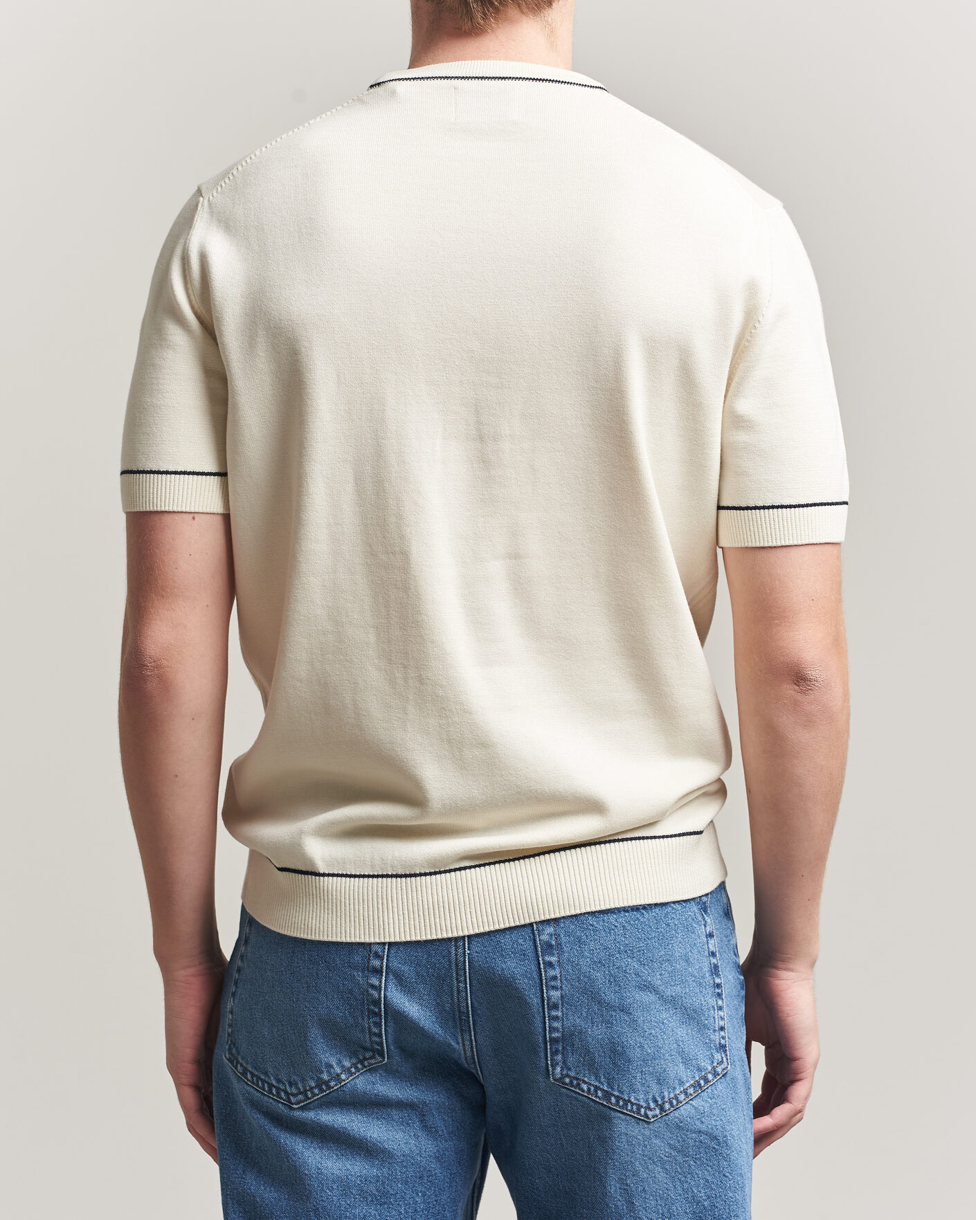 Mies | T-paidat | Gant | Cotton/Model Knitted T-Shirt Cream