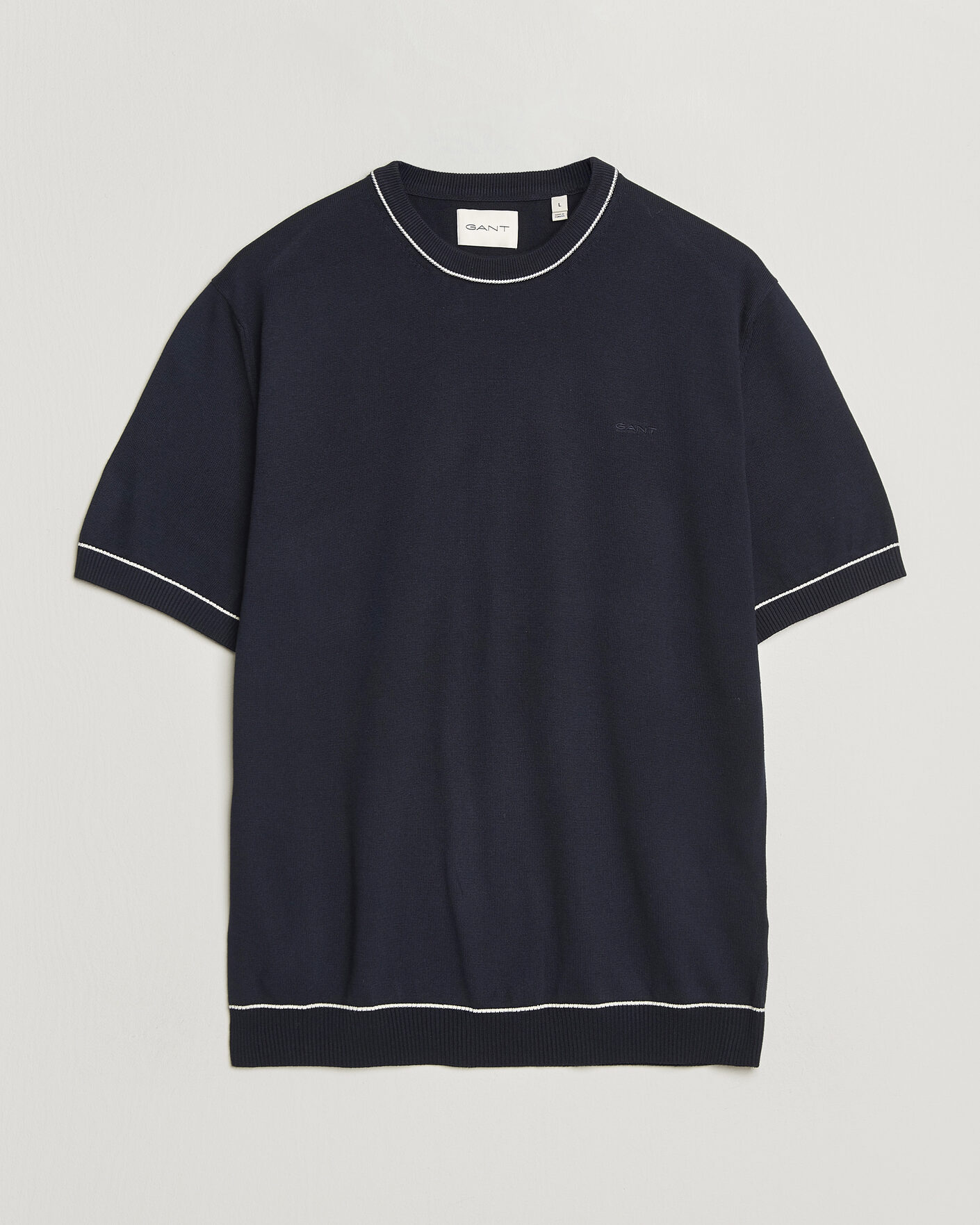 Mies | T-paidat | Gant | Cotton/Model Knitted T-Shirt Evening Blue