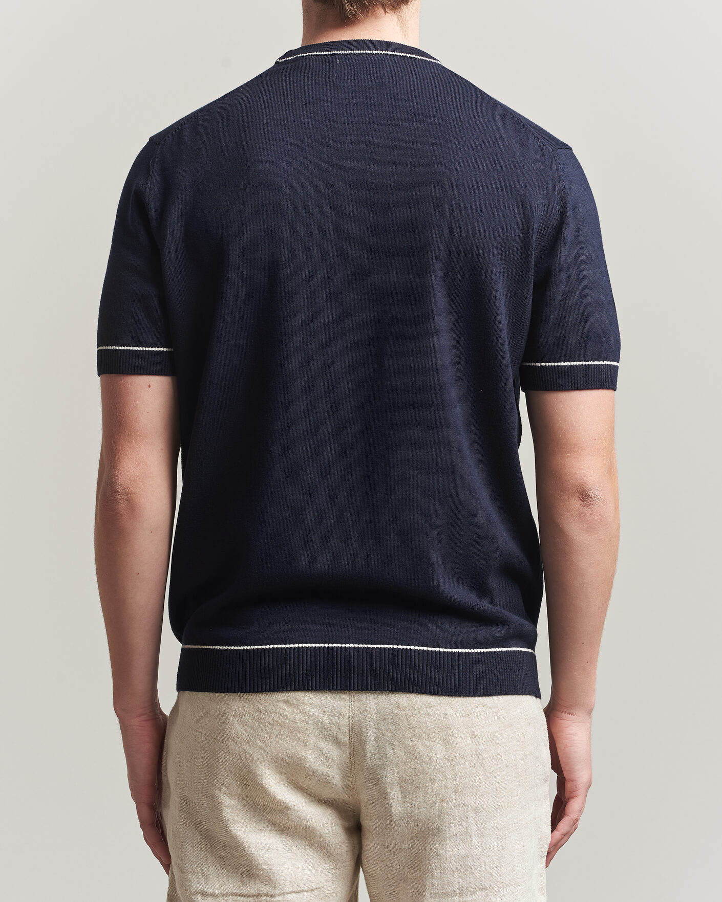 Mies | T-paidat | Gant | Cotton/Model Knitted T-Shirt Evening Blue