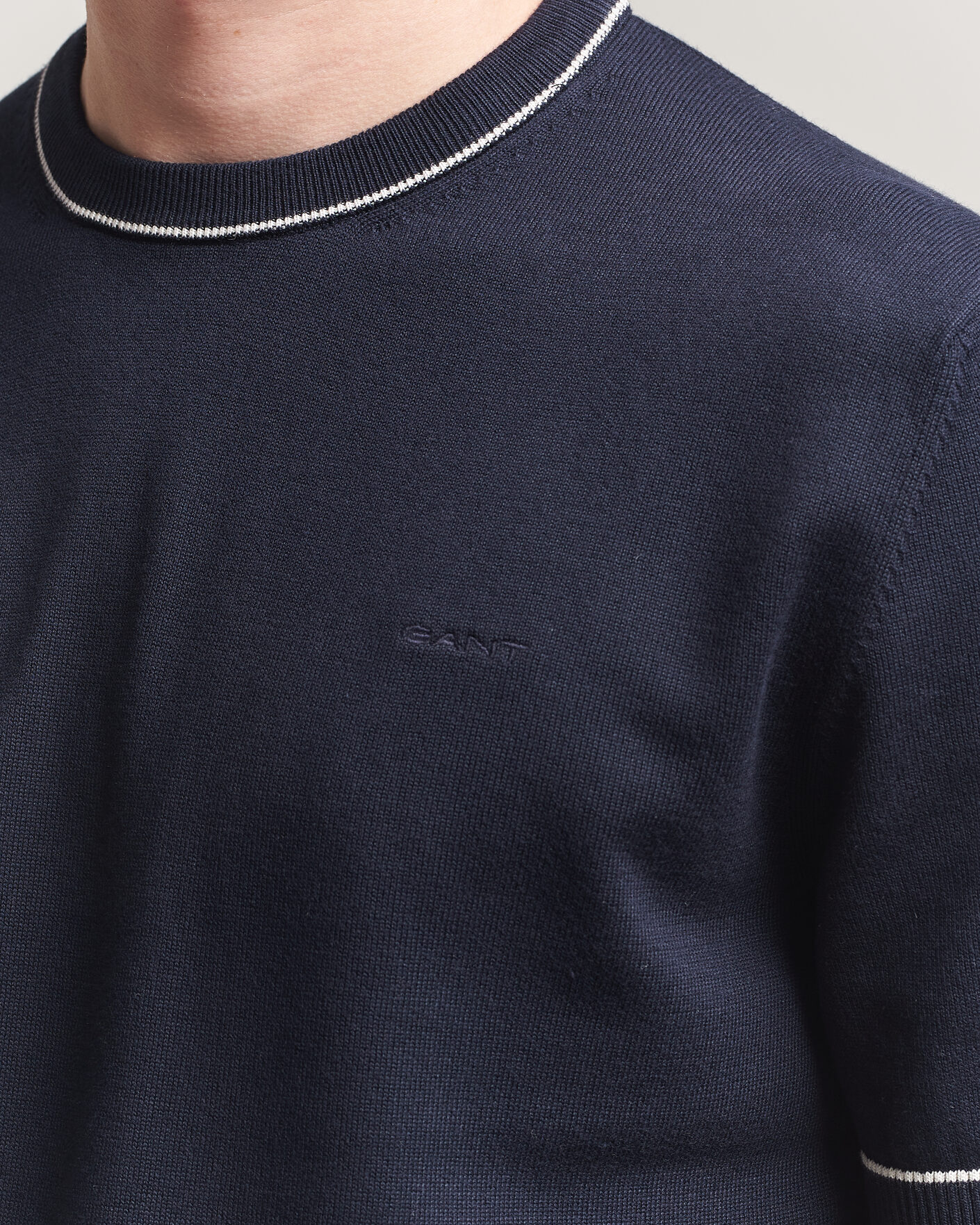 Mies | T-paidat | Gant | Cotton/Model Knitted T-Shirt Evening Blue