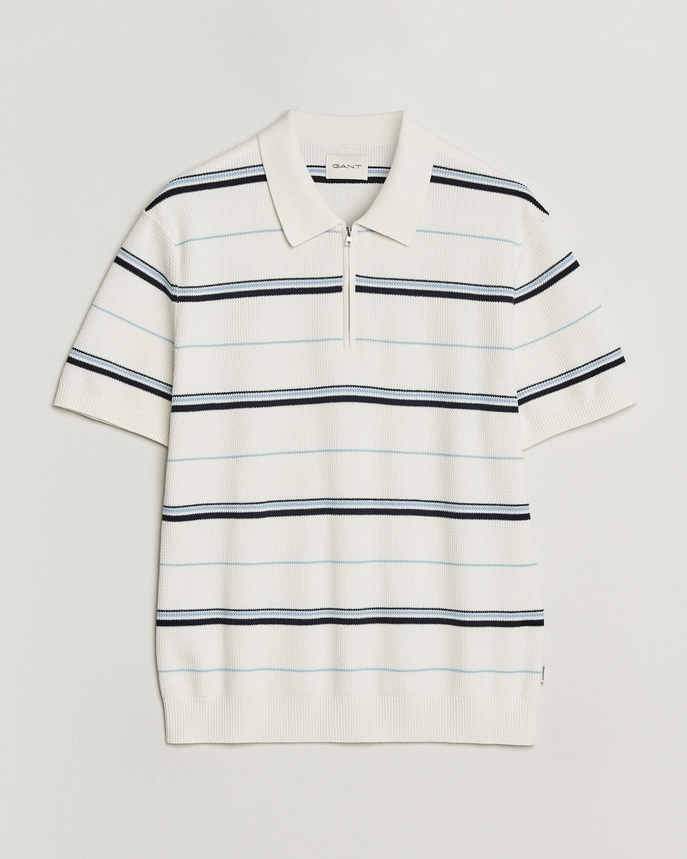 Mies | Pikeet | GANT | Striped Knitted Polo Eggshell