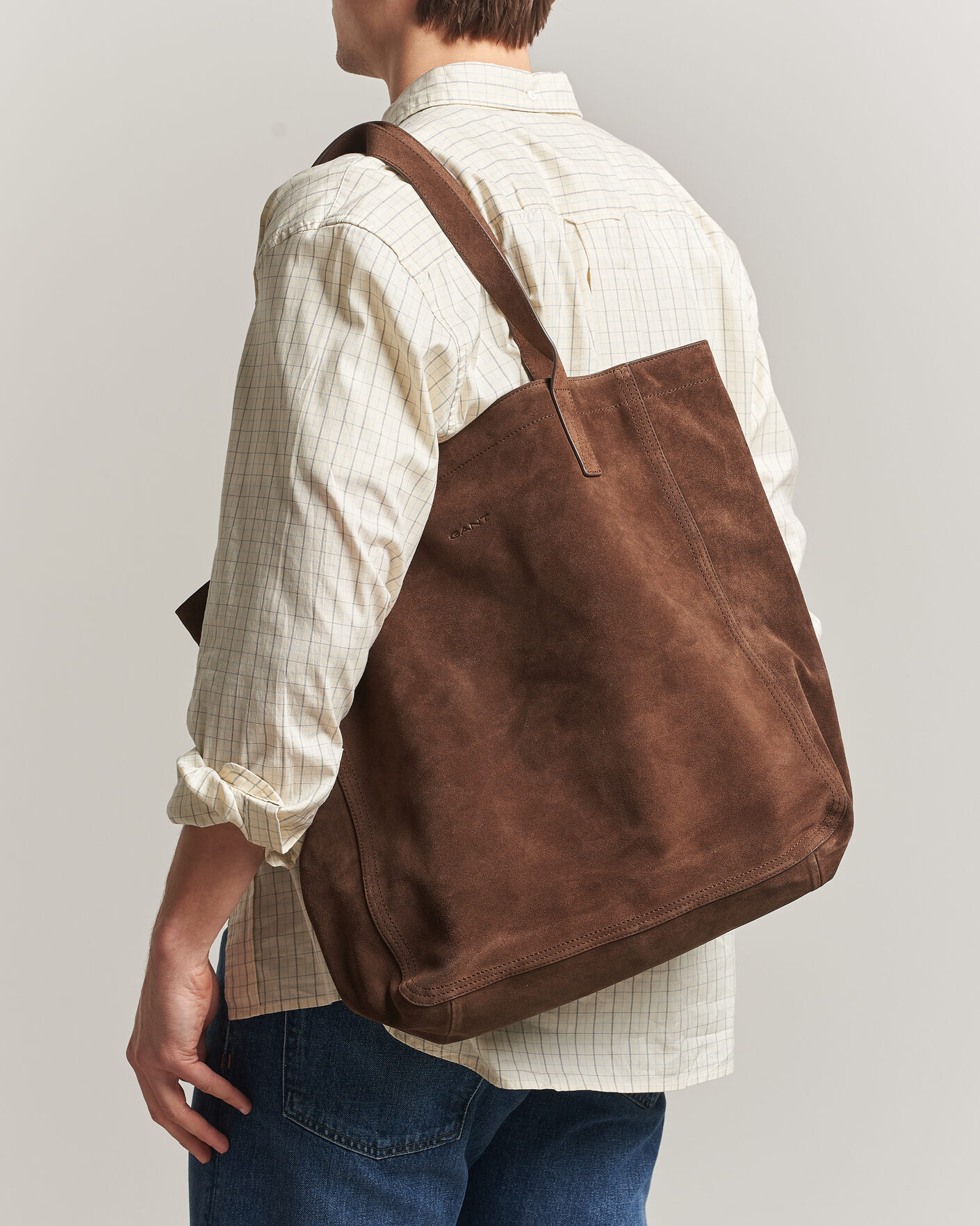 Mies | Laukut | Gant | Suede Tote Bag Mahogany Brown