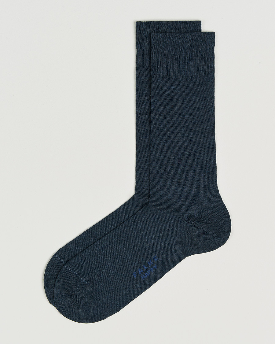 Mies | Alusvaatteet | Falke | Happy 2-Pack Cotton Socks Navy Melange
