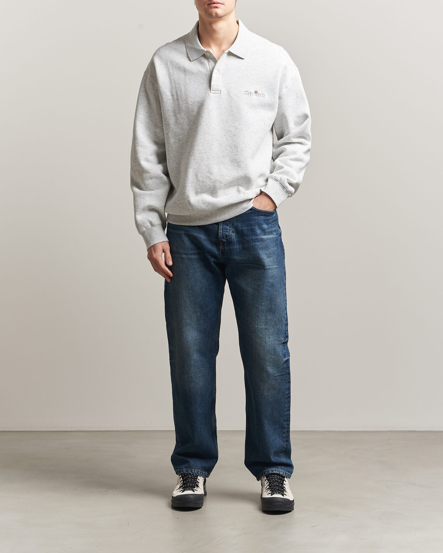 Mies | Puserot | Carhartt WIP | WIP Label Polo Sweatshirt Ash Heather