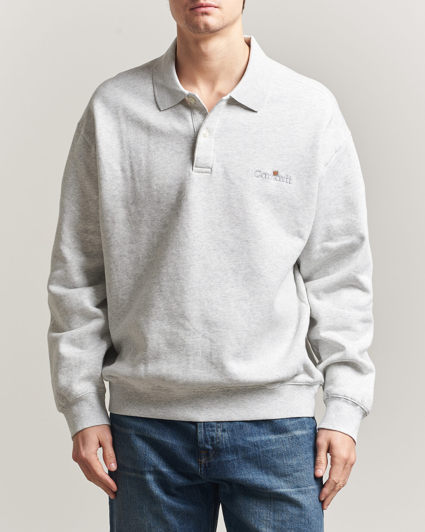Mies | Puserot | Carhartt WIP | WIP Label Polo Sweatshirt Ash Heather
