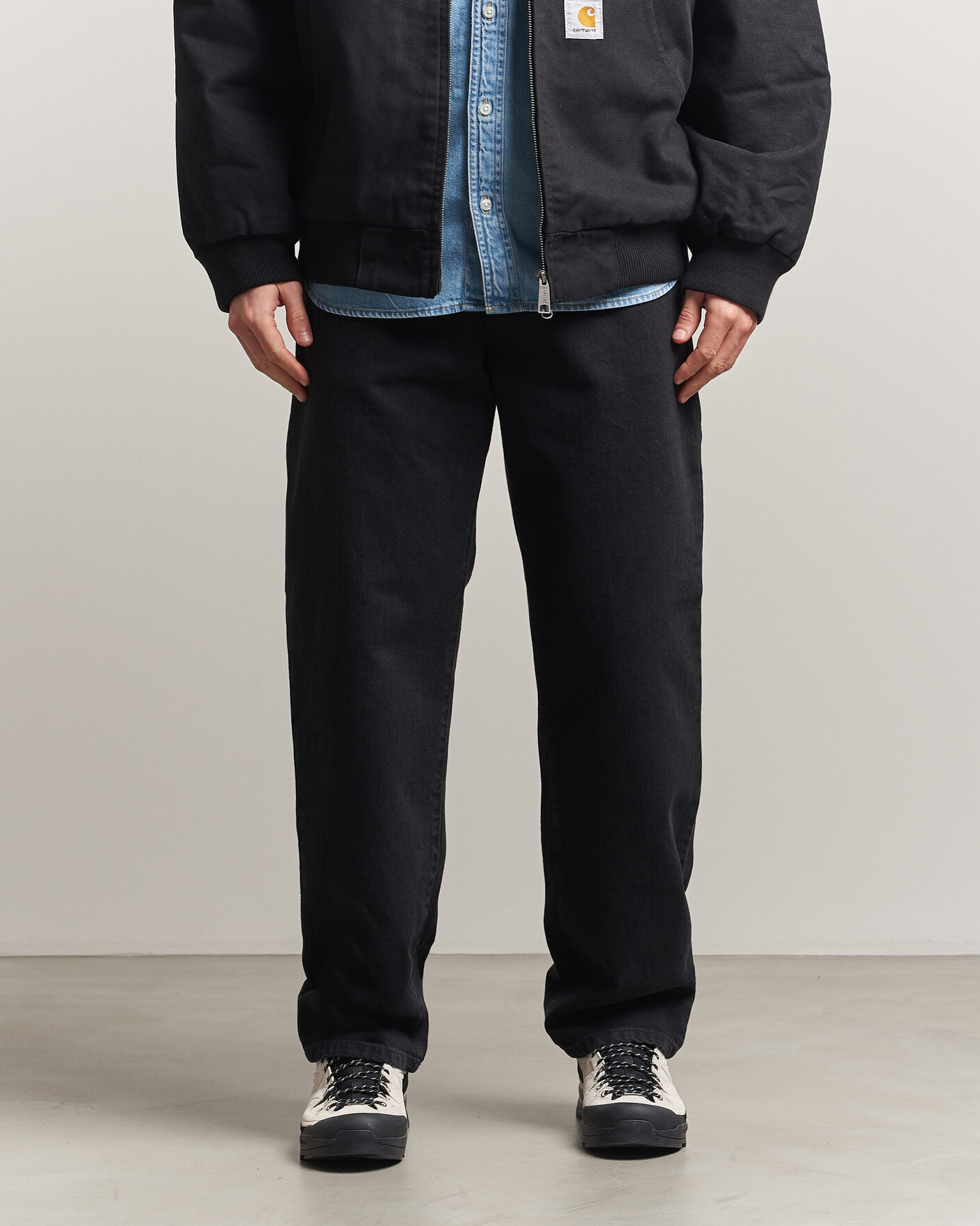 Mies | Kauluspaidat | Carhartt WIP | Aaron Pant Smith Denim Grey Stone Wash