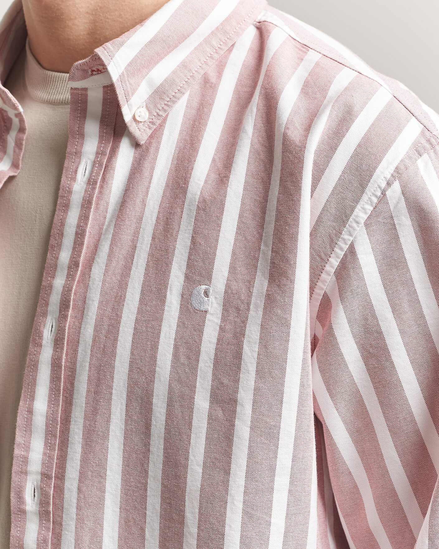 Mies | Kauluspaidat | Carhartt WIP | Deven Striped Oxford Shirt Oxide Red