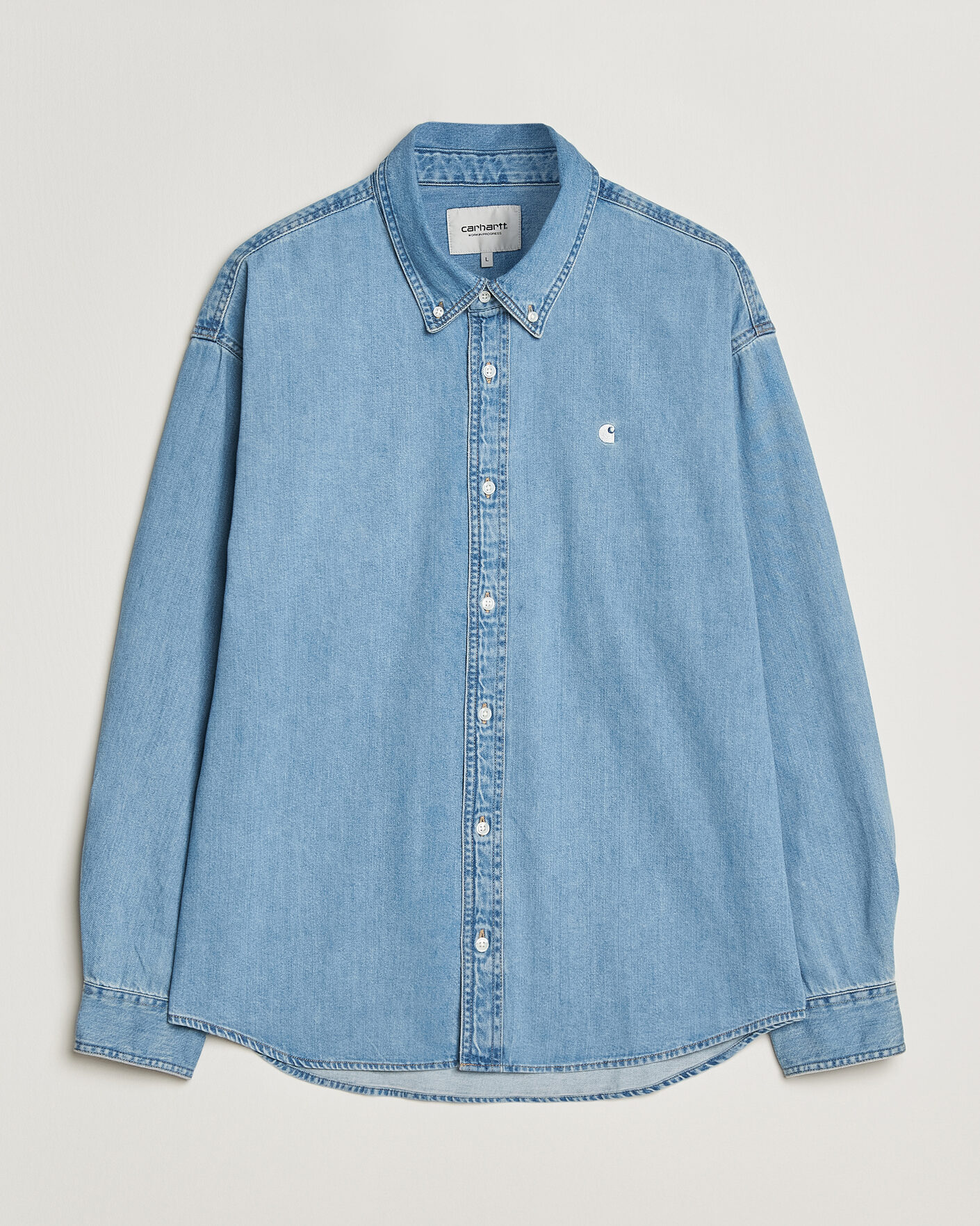 Mies | Kauluspaidat | Carhartt WIP | Lucas Denim Shirt Blue Bleached