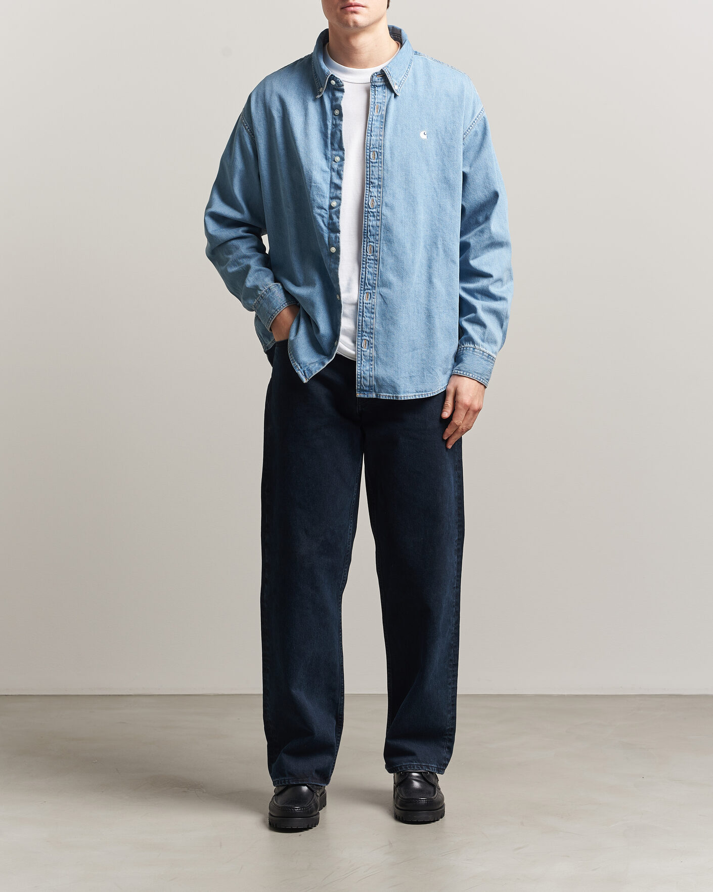 Mies | Kauluspaidat | Carhartt WIP | Lucas Denim Shirt Blue Bleached