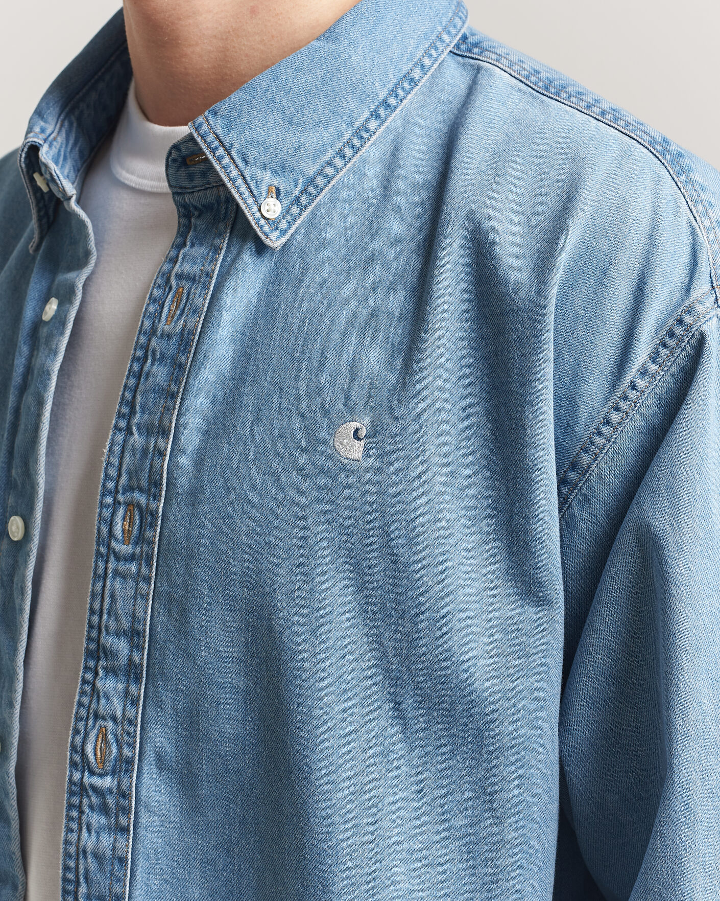 Mies | Kauluspaidat | Carhartt WIP | Lucas Denim Shirt Blue Bleached