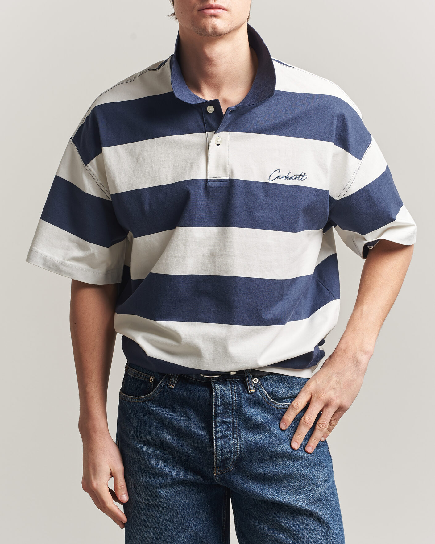 Mies | Pikeet | Carhartt WIP | Delrey Polo Blue Stripe