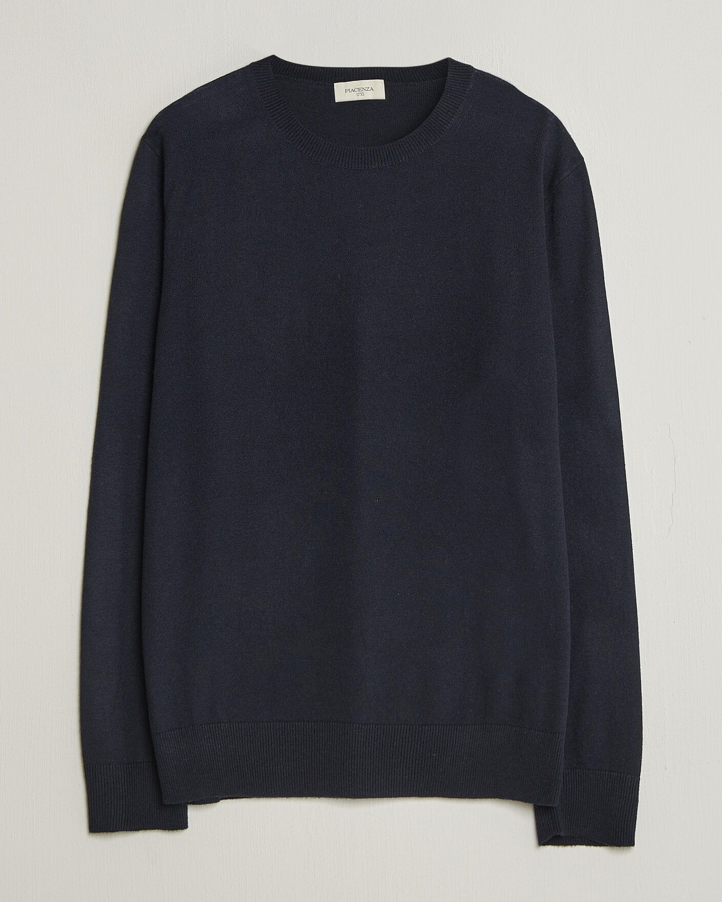 Mies | Puserot | Piacenza Cashmere | Soft Silk/Cashmere Crew Neck Navy