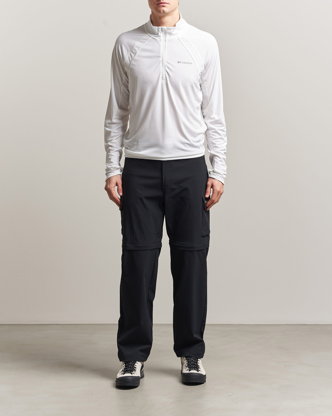 Mies | T-paidat | Columbia | Stealth Spring Half-Zip T-Shirt White