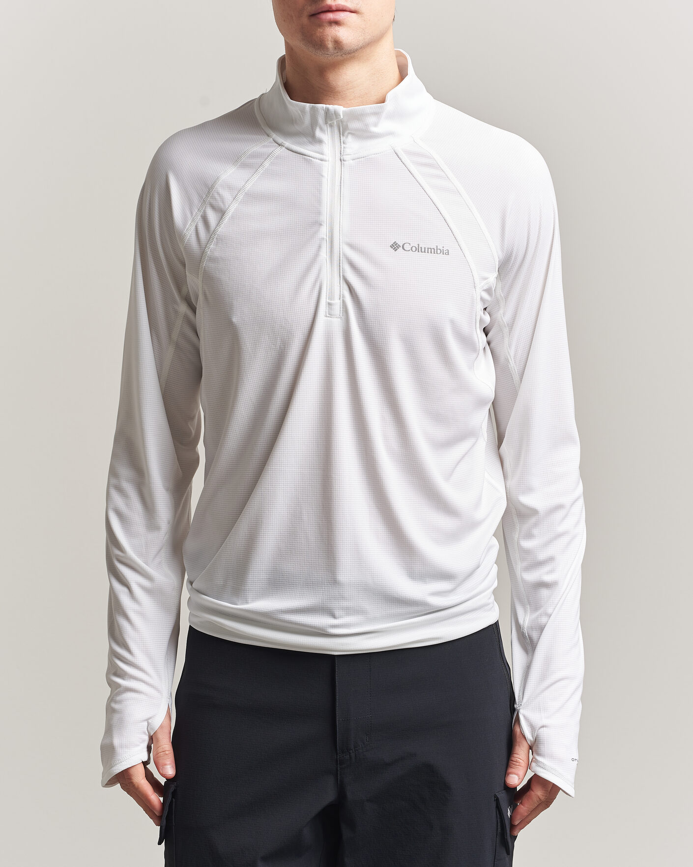 Mies | T-paidat | Columbia | Stealth Spring Half-Zip T-Shirt White