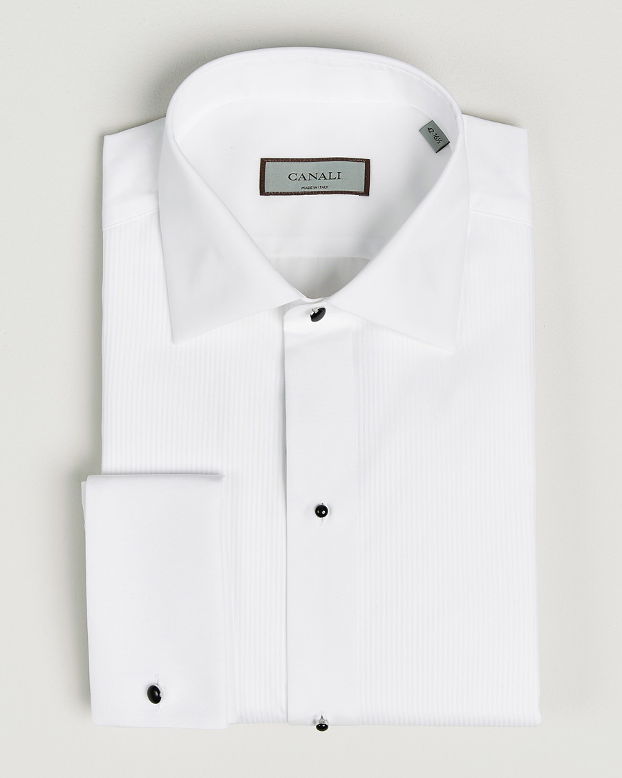 Mies | Kauluspaidat | Canali | Classic Black Studs Tuxedo Shirt White