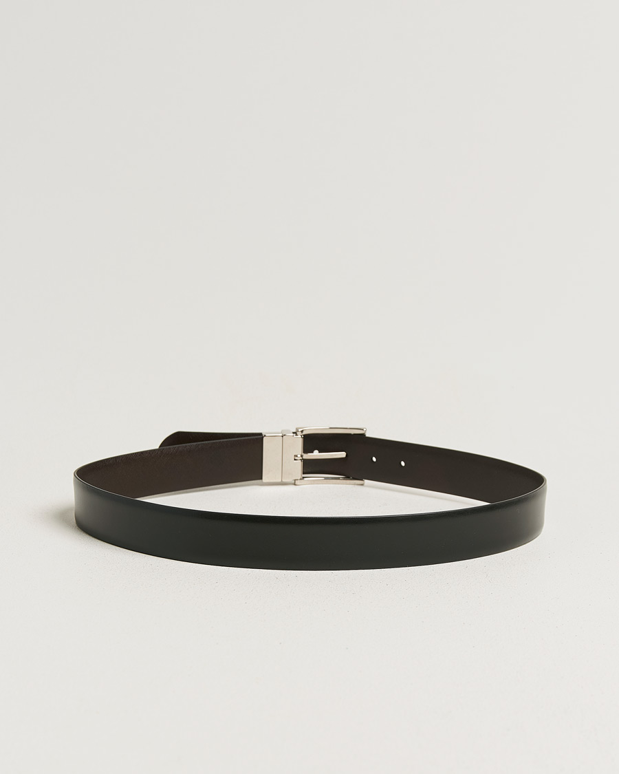 Mies | Vyöt | Canali | Reversible Saffiano Belt Black/Brown
